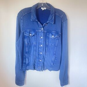 Nic and Zoe Stretch Knit ComfyTrucker Jacket Large